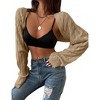 Women's Long Sleeve Open Front Cardigan Drop Shoulder Knit Bolero Shrug Sweater Cardigan for Outerwear - 4 of 4