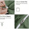 Green Queen Duvet Cover, 100 Washed Cotton, Breathable Set with Zipper, 3 Pieces - 4 of 4