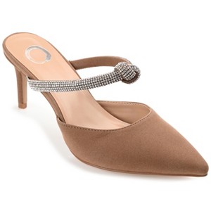 Journee Womens Lunna Mules Mid Stiletto Pointed Toe Pumps - 1 of 4