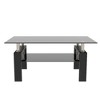 NicBex Modern 39.37" Rectangle Coffee Table with Glass Top, Open Storage Shelf and Iron Frame for Living Room and Bedroom - 3 of 4