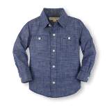 Hope & Henry Boys' Organic Cotton Long Sleeve Chambray Button Down Shirt, Infant