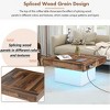 31.4" x 31.4" Farmhouse Coffee Table with 2 USB Ports, Outlets & LED Light, Rustic Cocktail Table with Charging Station for Living Room - 4 of 4