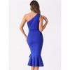 INSPIRE CHIC Women's One Shoulder Sleeveless Ruched Party Fishtail Midi Dress - 3 of 4