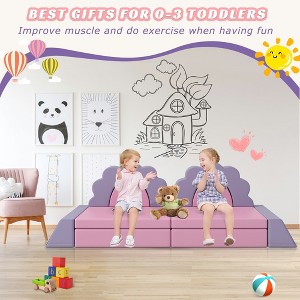 LOVSON 10-Piece Children's Play Set, Baby Crawling Foam Toy Combination, Convertible Sofa Foam Climbing Blocks, Suitable for Infants, Toddlers - 1 of 4