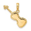 Black Bow Jewelry 14k Yellow Gold 3D Violin Pendant - 3 of 4