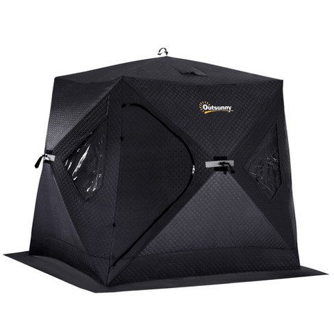 Outsunny 2 Person Insulated Ice Fishing Shelter Pop-up Portable Ice Fishing  Tent With Carry Bag And Anchors For -22℉ : Target
