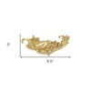 HomeRoots 10" Gold Cast Iron Leaf Handmade Trinket Tray - 3 of 4