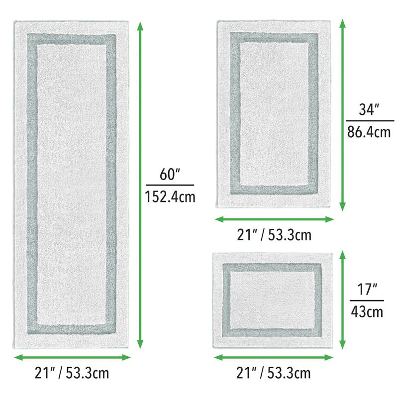 mDesign Non-Slip Microfiber Polyester Spa Mat/Rugs, Set of 3, 4 of 9