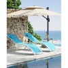 Outdoor Chaise Lounge Chairs Set of 2 with 3-Position Backrest, Aluminum Pool Chaise Lounges, All-Weather Design, Suitable for Pool, Garden, Beach, - 2 of 4