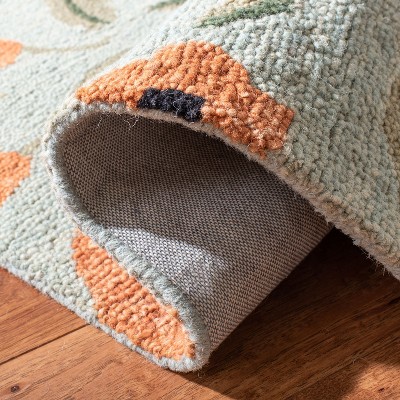 Handmade Tufted Blue Wool Rectangular Area Rug, 9' x 12'