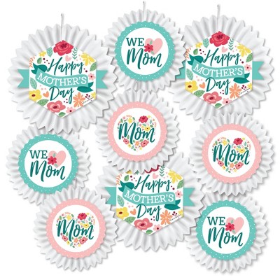 Colorful Floral Mother's Day Paper Fan Decoration Kit