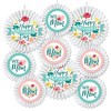 Big Dot of Happiness Colorful Floral Happy Mother's Day - Hanging We Love Mom Party Tissue Decoration Kit - Paper Fans - Set of 9 - 2 of 4