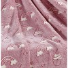 GoodGram Glow In The Dark Pink Rainbows & Cupcakes Ultra Plush Fleece Accent Throw Blanket - 50 In. X 60 In. - 3 of 3