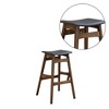 Simple Relax Set of 2 Bar Stools in Dark Grey and Walnut - 3 of 4