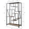 TiramisuBest Clover 6-Tier Freestanding Bookshelf, 67" Tall Dark Walnut Bookcase, Anti-Tip Safety Design, MDF Wood for Home Office & Living Room - 3 of 4