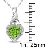 EVERLY JEWELRY | Sterling Silver 0.06 CT Diamond TW & 1.67 CT TGW Peridot Heart Pendant With Chain - 2 of 4