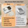 SEVOBAL Enclosed Stainless Steel Cat Extra Large Litter Box with Lid for Big Cats Metal Litter Pan Tray with High Wall Sides, Silver, 65"*45"*27" - 3 of 4