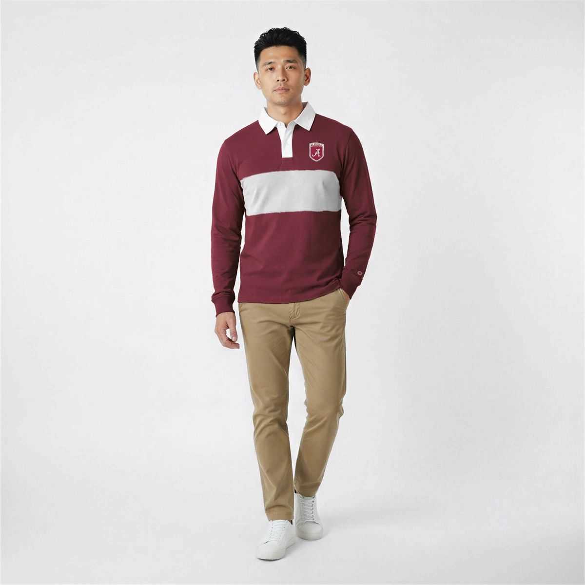 NCAA Alabama Crimson Tide Men's Champion Long Sleeve Polo Shirt