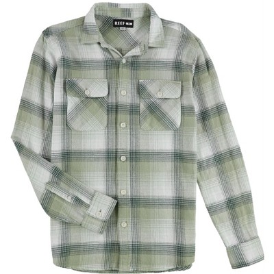 Reef Mens Three Tone Button Up Shirt