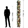 6ft Pre-Lit Christmas Garland with Warm White Lights, Artificial Garland with Gold Christmas Balls, Pine Cones for Fireplace,Mantle, Indoor Decor - 3 of 4