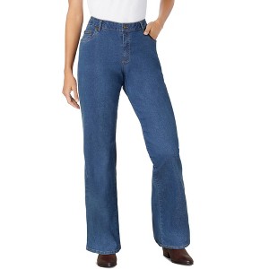 Woman Within Plus Size Wide-Leg Stretch Denim Jean - 1 of 4