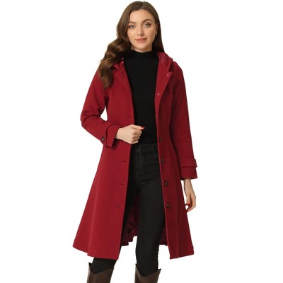 Maggie Barnes AUDREY Trench Coat online Thin Dress Jacket Red 4X 30/32W w/ Hood