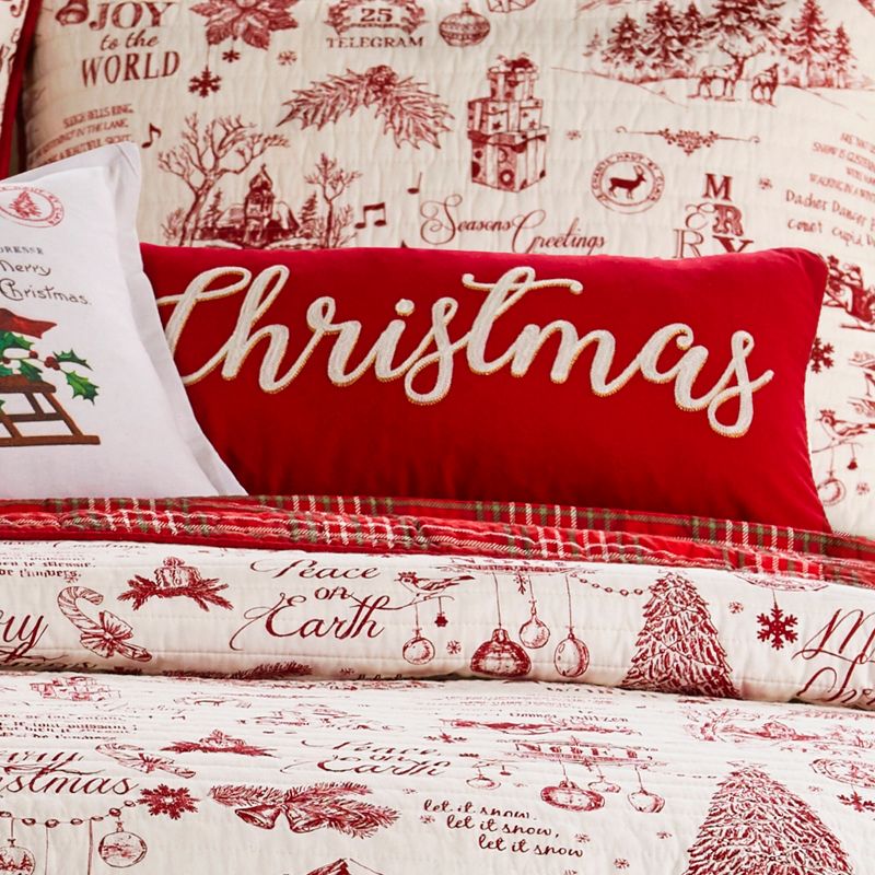 Yuletide Holiday Decorative Pillow Red - Levtex Home, 3 of 6