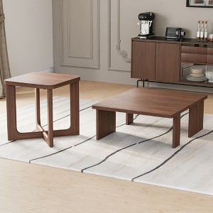 Spassway Wooden Coffee Table Sets Modern Splicing Design Coffee Tables with End Table Living Room Table Set for Apartment Home Office - 1 of 4