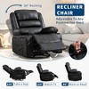 360° Swivel Recliner Chair for Adult, Linen Rocker Chair with 3 Positions/2 Side Pockets/Cup Holders, Manual Nursery Glider Rocking Chair - 3 of 4