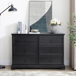 RISOKEYS Farmhouse 6-Drawer Chest of Drawers for Bedroom, Modern Wooden Drawer with 6 Storage Drawers,for Bedroom,Living Room,Hallway,Office, - 1 of 4