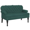 vidaXL Bench with Backrest Dark Green 47 in.x25.4 in.x29.5 in. Velvet - 2 of 4