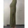 Women's Casual Solid High Waisted Skirt Ribbed Knit Stretchy Side Split Slim Fit Skirt Thigh Bodycon Maxi Skirt - 2 of 4