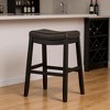 HomeRoots 31" Charcoal and Black Faux Leather and Solid Wood Backless Bar Height Bar Chair - 2 of 4