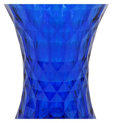 Transparent Blue Diamond-Shaped Modern Side Table