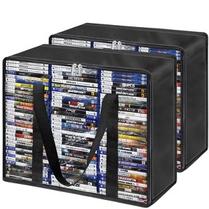 Etokfoks 2 Pack DVD Storage Bags holds 70 DVDs or 90 Blu-ray cases