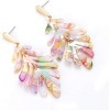 Acrylic Palm Leaf Necklace & Earrings Set | Tortoise Resin Statement Jewelry for Women - 4 of 4