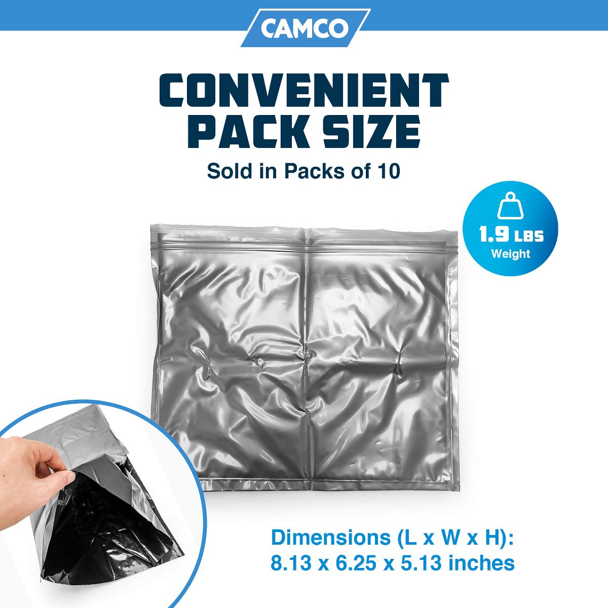 Camco Leak Proof Double Lined Camping Toilet Waste Bags, Travel Bucket Potty Bags for Camping, Hunting, & Outdoor Activities 10 Pack - thumbnail 9