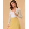 INSPIRE CHIC Women's Elegant Sheer Floral Lace Crop Bolero Shrug - 2 of 4