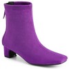 BLISSFUL STEP Women's Block Heels Square Toe Back Zip Ankle Boots - 3 of 4