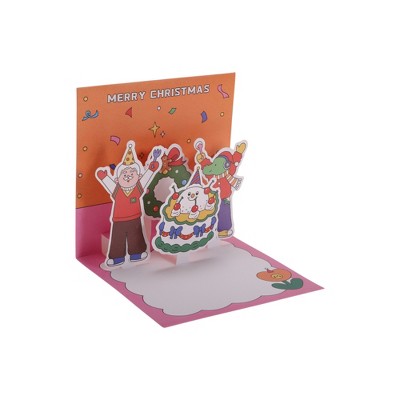 Unique Bargains Christmas Greeting Card Multicolor 4.7 "x4.7 " 1 Set