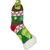 Dr Seuss GRINCH Adult Fair Isle Sweater Knit Lined Slipper Socks For Men and Women Multicoloured - 4 of 4
