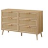 CAVINAS 6/8 Drawers Dresser for Bedroom,Modern Dresser with Rattan Drawers for Kids Room,Living Room,Entry and Hallway,Light Brown/Brown - 4 of 4