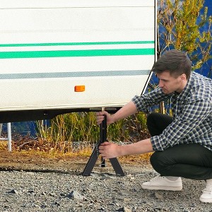 2-Pack 3-Ton (6000lbs) RV Stabilizer Jacks - Telescopic 16"-30" Adjustable Support Stands for 5th Wheels & Campers | Heavy Duty Leveling Jacks - 1 of 4