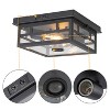 C Cattleya 1-Pack Motion Sensor Dusk to Dawn Outdoor Flush Mount Ceiling Light with Clear Glass Shade - 3 of 4