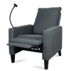 29" Fabric Recliner Chair with Push-Back, Cup Holder, and Phone Slot - 3 of 4
