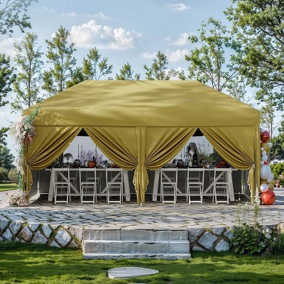Pop Up Canopy Tent Heavy-Duty 210D Oxford Fabric Includes Roller Bag and 6 Sandbags, UV Protection for Beach and Party