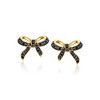 Ross-Simons 0.20 ct. t.w. Black Spinel and .10 ct. t.w. White Topaz Jewelry Set: 2 Pairs Of Bow Earrings in 18kt Gold Over Sterling - 4 of 4