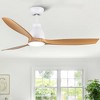 52 inch Indoor Ceiling Fan with Intergrated LED - Matte White with Antique Brown Wood Grain Blade,White+Walnut - 2 of 4