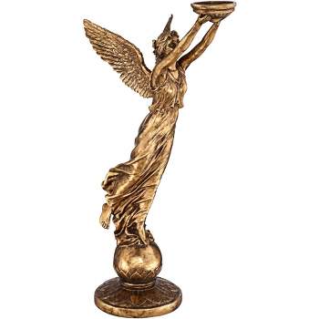 Dahlia Studios Golden Angel 38 1/2" High Statue Candle Holder