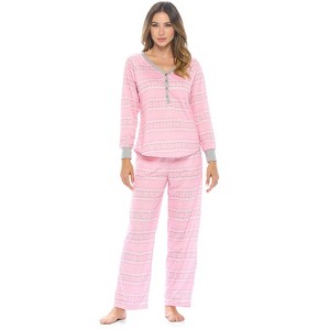 Casual Nights Women's Jersey Knit Long-Sleeve Pajama Set - 1 of 4